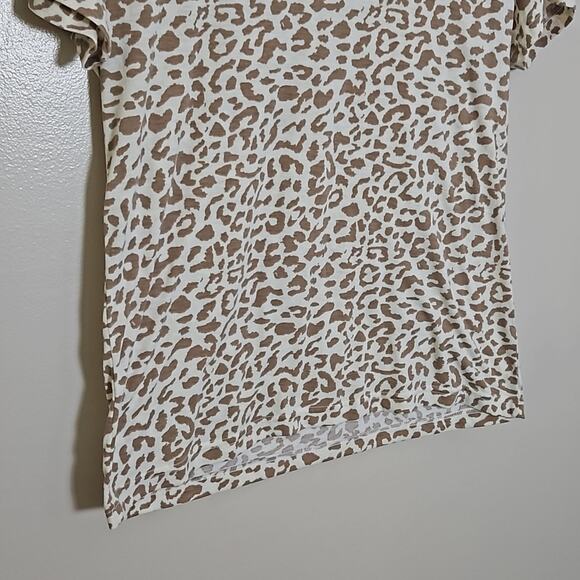 Ellison basic scoop neck animal print short sleeve tee Sz Small - Picture 4 of 10